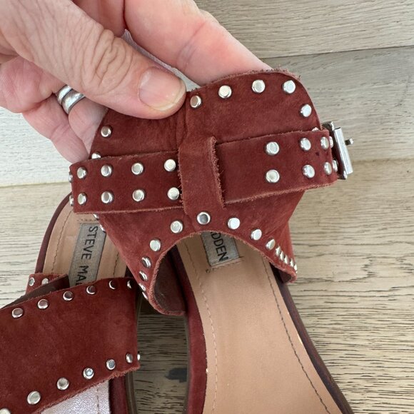 Steve Madden Gila Sandal Brown with Studs Size 8 - Picture 5 of 13